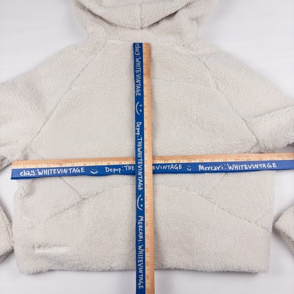 Lululemon Scuba Oversized Half Zip Cropped Sherpa Hoodie Women M/L White Opal - Picture 7 of 7